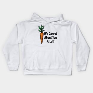 Carrot Bunny Treats We Cared About You A Lot | Mental Health Awareness Kids Hoodie